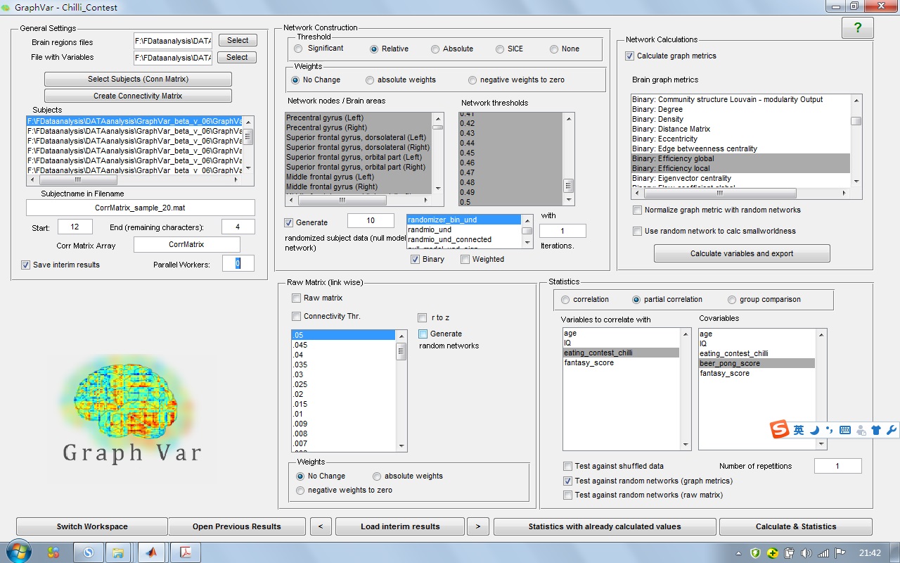 error about graphvar The RfMRI Network